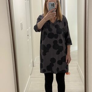 Porto Lavendar Dress with Black Polka Dots